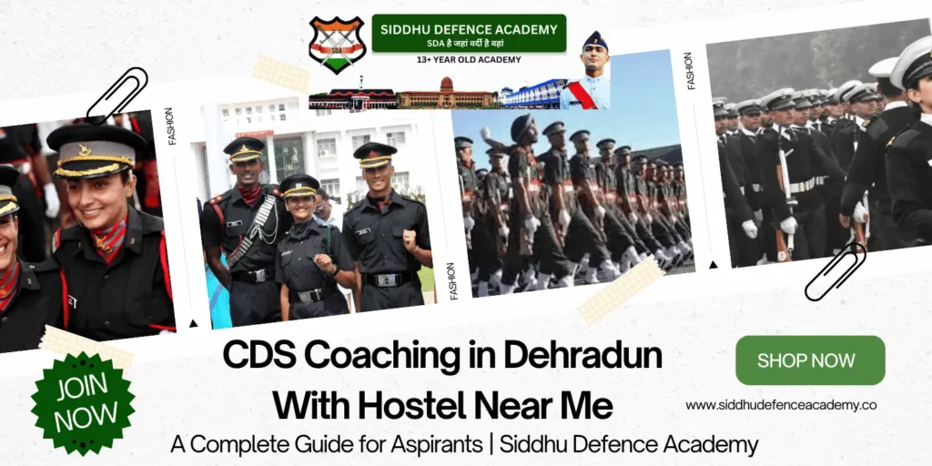 CDS Coaching in Dehradun With Hostel Near Me – A Complete Guide for Aspirants | Siddhu Defence Academy